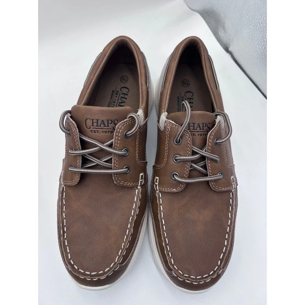 Chaps Mens Brown Mesh Boat Shoes Memory Foam Comfort Loafers Size 11.5